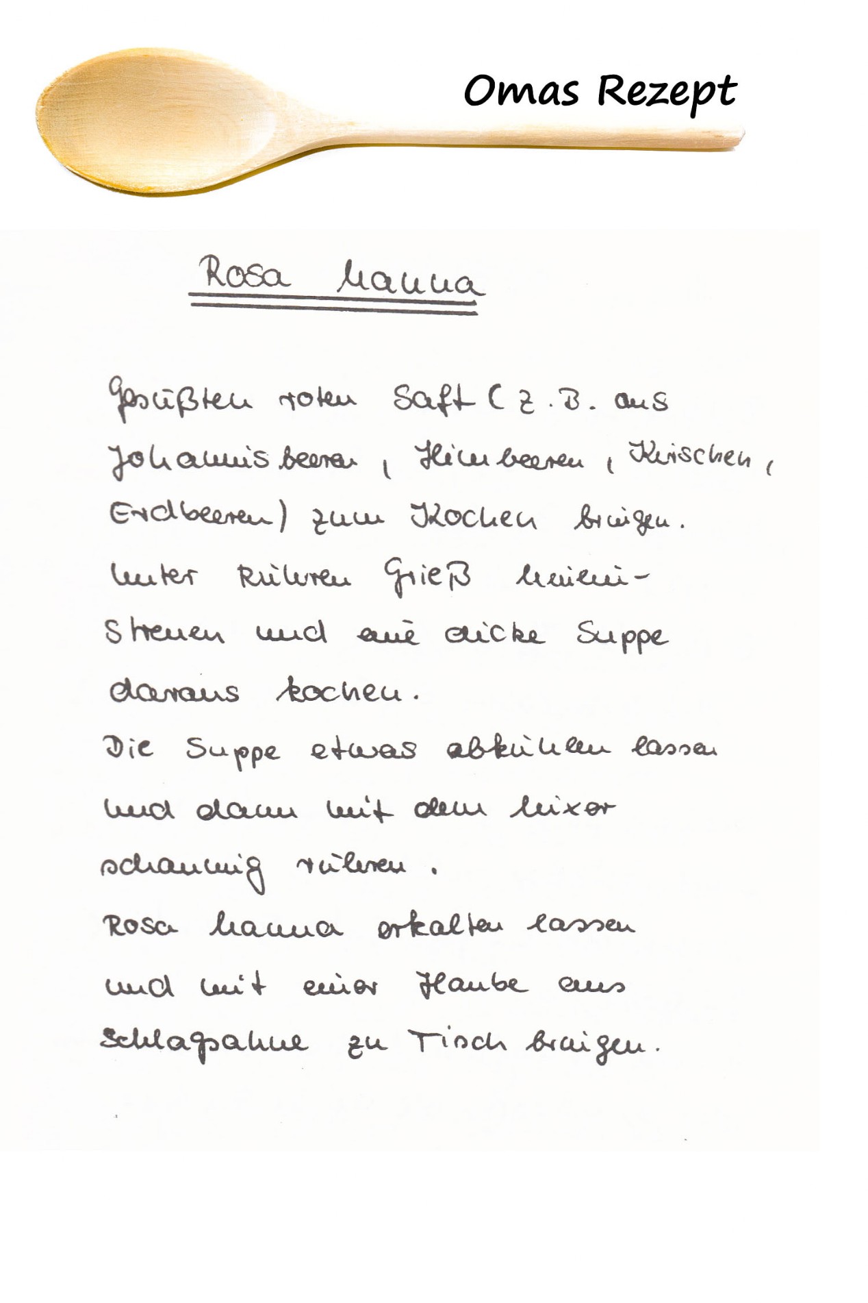 Omas Kochbuch, Desserts und Süßspeisen - Rosa Manna